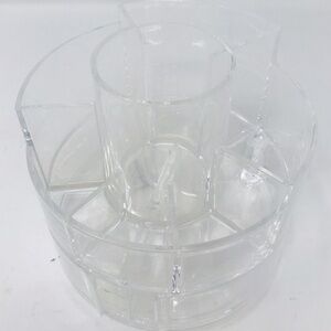BINO Round 2 Drawer 7 Compartment Clear Acrylic Makeup Organizer, 6" x 6" x 6"